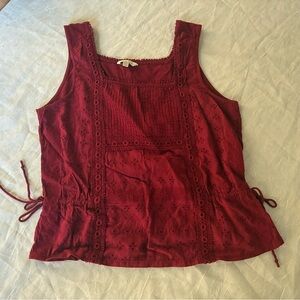 Lucky Brand Red Sleeveless Top